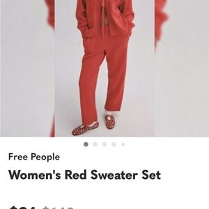 Free People Red Pantsuit